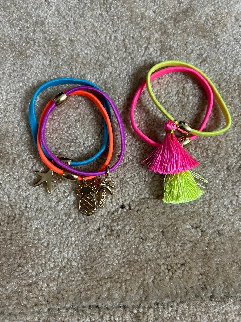 LillyPulitzer Tassel & Charm Elastic Bracelet Set -